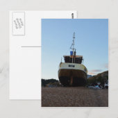 Grosses Holzfischboot Postkarte (Vorne/Hinten)