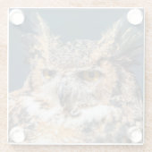 Großes Horned Owl Portrait Glasuntersetzer (Rückseite)
