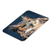 Großes Horned Owl Portrait Magnet (Linke Seite)
