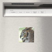 Großes Horned Owl Portrait Magnet (In Situ (Geschirrspüler))