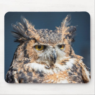 Großes Horned Owl Portrait Mousepad