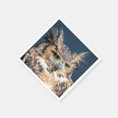 Großes Horned Owl Portrait Serviette (Ecke)