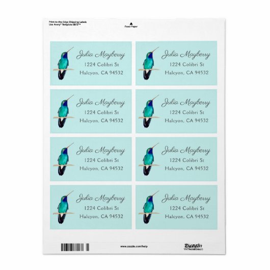 Großes Hummingbird-Label (Vorne)