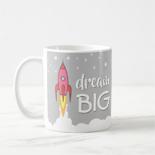 Großes inspirierend Zitat-Retro Rocket-Traumschif Kaffeetasse