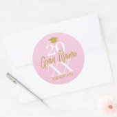 Grosses Jahr - Grad Name und Obergrenze - Rosa Gol Runder Aufkleber (Umschlag)