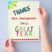Großes Jahr, Klassenzimmer Danke Karte (Hand)