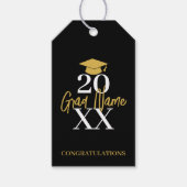 Grosses Jahr - Name und Obergrenze - Schwarzer Abs Geschenkanhänger (Vorderseite)