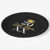 Grosses Jahr - Name und Obergrenze - Schwarzer Abs Pappteller (Schrägansicht)