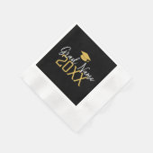 Grosses Jahr - Name und Obergrenze - Schwarzer Abs Serviette (Ecke)