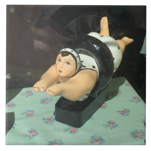 großes Kachel einzigartiges Foto, Keramik Schwimme (Vorderseite)