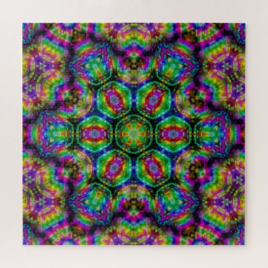 Grosses Kaleidoskopisches Fraktal Art Jigsaw Puzzl Puzzle (Horizontal)