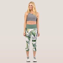 Grosses, kaltes Muster für Wasserfarben Capri Leggings