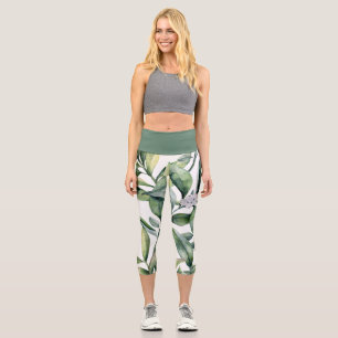 Grosses, kaltes Muster für Wasserfarben Capri Leggings