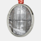 Großes Kanu, Georgia Silbernes Ornament (Links)