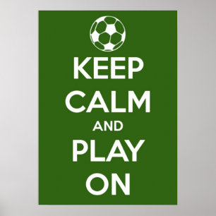 Großes Keep Calm und spiel weiter grünes Poster