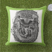 Grosses Kissen im Freien niedlicher Igel-Design (Gras)