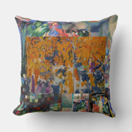 großes Kissen mit abstrakter Collage