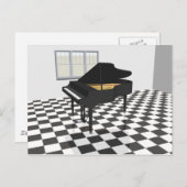 Großes Klavier und Fliesenboden: 3D-Modell: Postkarte (Vorne/Hinten)