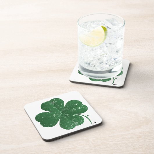 Grosses Kleeblatt - Vintager Stil Untersetzer (Rechte Seite)