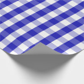 Großes Königsblau-und Weiß-Gingham-Packpapier Geschenkpapier (Ecke)