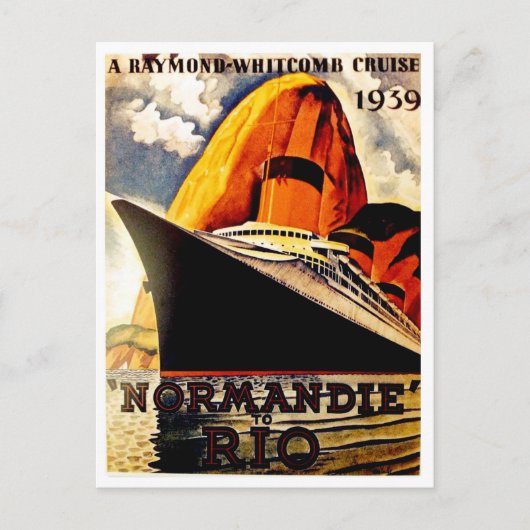 Grosses Kreuzfahrtschiff von der Normandie nach Ri Postkarte (Vorderseite)