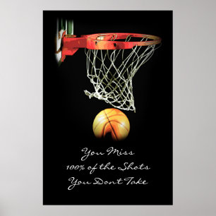 Großes Kunstwerk Motivationszitat Basketballposter Poster
