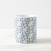 Großes Küstenblau-Botanik-Blattmuster Kaffeetasse (Mittel)