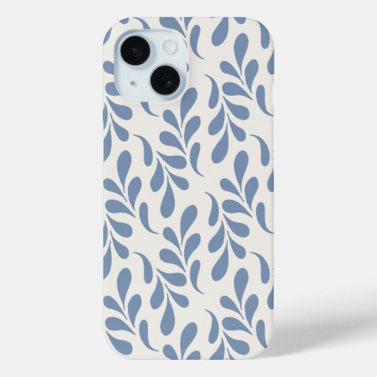 Großes Küstenblau-Botanisches-Blattmuster Case-Mate iPhone Hülle (Rückseite)