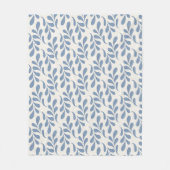 Großes Küstenblau-Botanisches-Blattmuster Fleecedecke (Vorderseite)