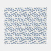 Großes Küstenblau-Botanisches-Blattmuster Fleecedecke (Vorderseite (Horizontal))