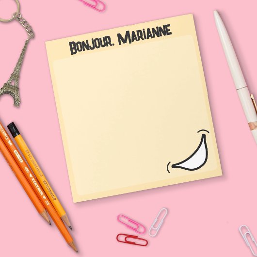 Großes Lächeln Lebhaft farbiges Notepad Notizblock