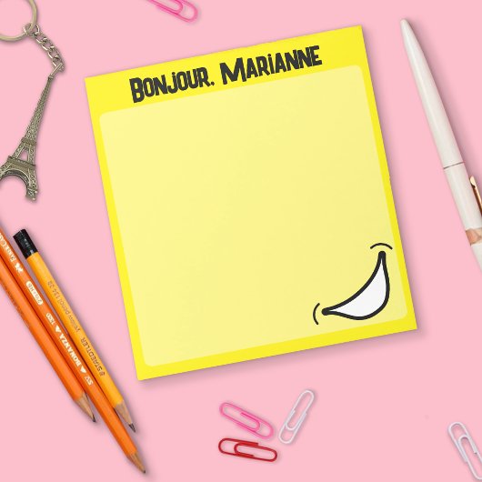 Großes Lächeln Lebhaft farbiges Notepad Notizblock