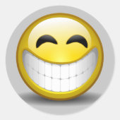 Großes Lächeln Runder Aufkleber (Vorderseite)