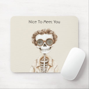 Großes Lächeln Skelett Brille Nett Euch Kennenzule Mousepad