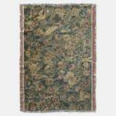 Grosses Leaf Verdure & Animals Renaissance Tapesta Decke (Vorderseite Vertikal)