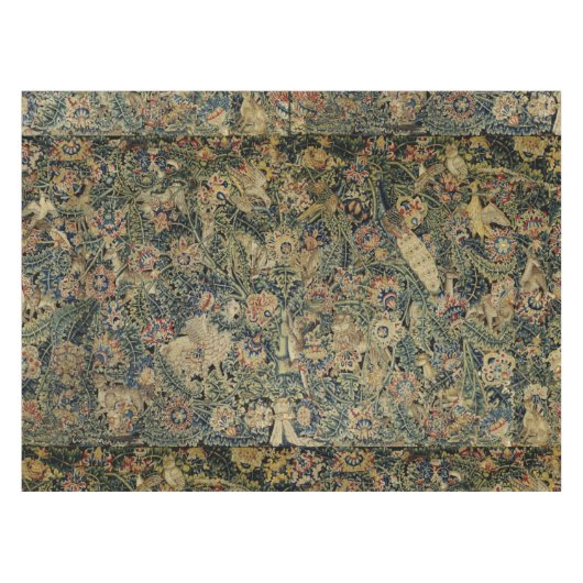 Grosses Leaf Verdure & Animals Renaissance Tapesta Tischdecke (Vorderseite (Horizontal))