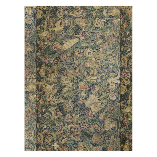 Grosses Leaf Verdure & Animals Renaissance Tapesta Tischdecke (Vorderseite)