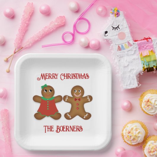 Grosses Lebkuchen Couple Cookies Weihnachten Pappteller (Party)