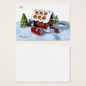 Großes Lebkuchenhaus Weihnachtsgeschenk Tag (Vorne & Hinten)
