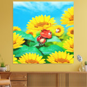 Großes Leinwand drucksvoller Ladybug mit Sonnenblu (Insitu (Wohnzimmer))