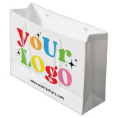 Großes Logo für Unternehmen mit benutzerdefinierte Große Geschenktüte (Vorderseite Schrägansicht)