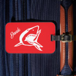 Großes Logo für Weißhaien personalisierte Reisen Gepäckanhänger<br><div class="desc">Grosses Logo für den Weißhai personalisierte Reise Gepäckmarke. Meereswelt Fisch Design Gepäckaufkleber für Beutel und Koffer. Farben können geändert werden.</div>