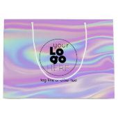 Großes Logo, Iridescent Paper Shopping Bag Große Geschenktüte (Vorderseite)