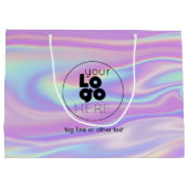 Großes Logo, Iridescent Paper Shopping Bag Große Geschenktüte (Rückseite)