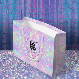 Großes Logo Opal Print Paper Shopping Bag Große Geschenktüte