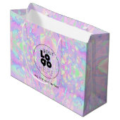 Großes Logo Opal Print Paper Shopping Bag Große Geschenktüte (Vorderseite Schrägansicht)