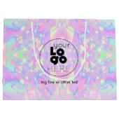 Großes Logo Opal Print Paper Shopping Bag Große Geschenktüte (Rückseite)
