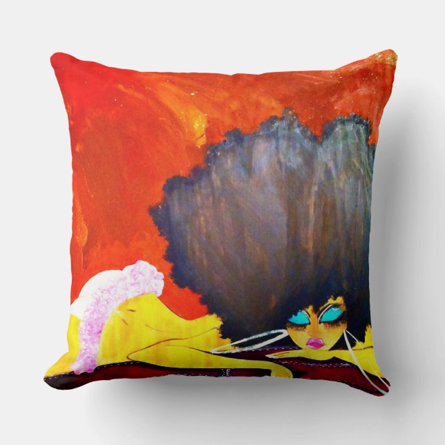 Großes Mädchen-Wurfs-Kissen 20" x 20" Kissen (Vorderseite)