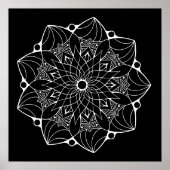 Großes Mandala Poster mit schwarzem Hintergrund (Vorne)