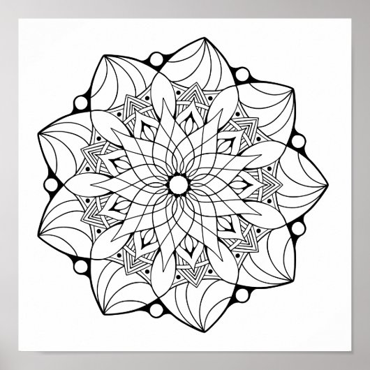 Großes Mandala-Poster zu Farbe Poster (Vorne)